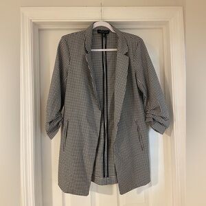 Rachel Zoe Long Checkered Blazer